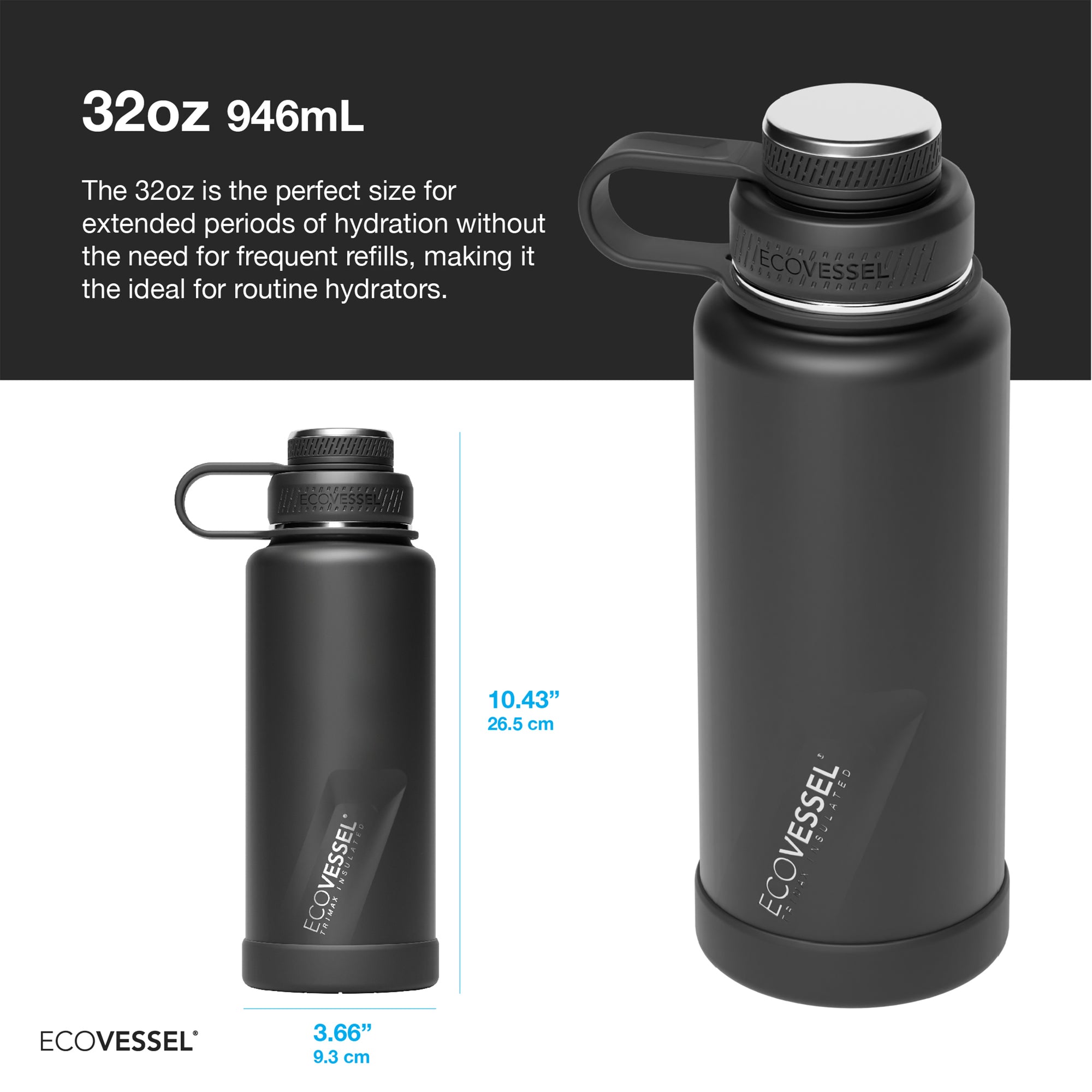 Boulder Insulated 32 oz Stainless Steel Water Bottle with Tea