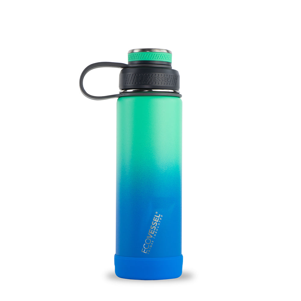 EcoVessel Aspen Stainless Steel Water Bottle with Insulated Lid, Metal Water Bottle with Rubber Non-Slip Base. Wine Tumbler Reusable Water Bottle