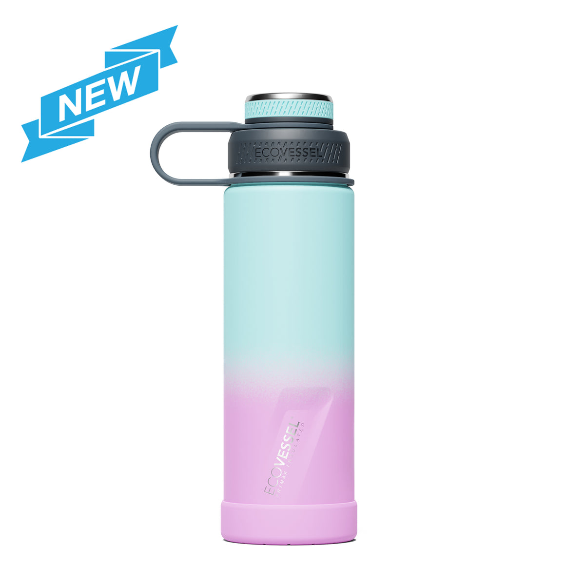 EcoVessel Boulder Insulated Stainless Steel Bottle with Strainer — 20 oz. Northern Lights