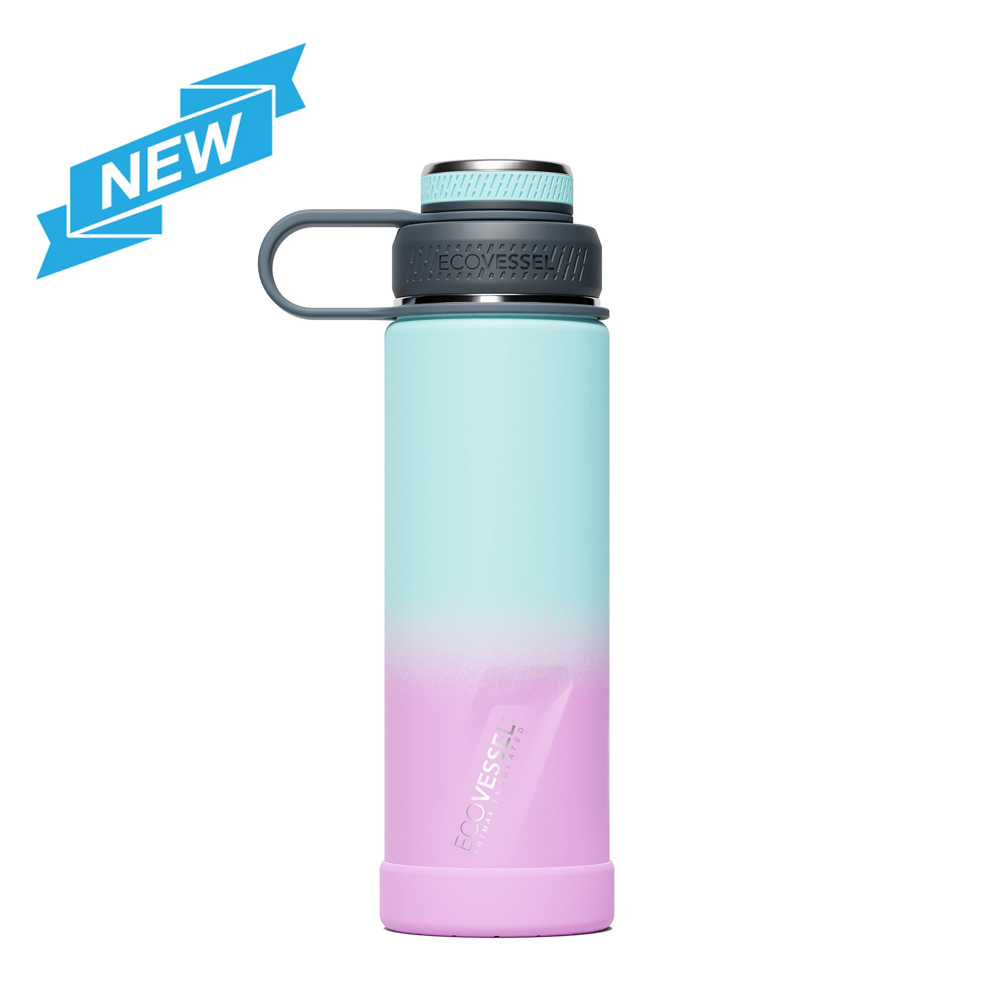 EcoVessel Boulder 20 oz Insulated Water Bottle w/ Strainer Vapor Wave