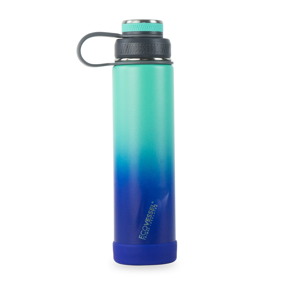 The Wave - BPA Free Plastic Sports Water Bottle with Straw - 24 oz by EcoVessel, Lavender Fields