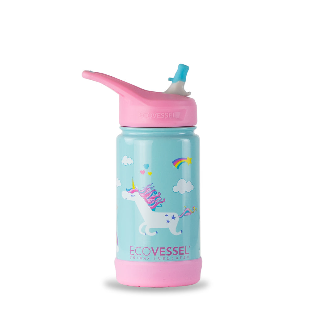 Frost 12oz Insulated Stainless Steel Kids Bottle | EcoVessel Unicorn