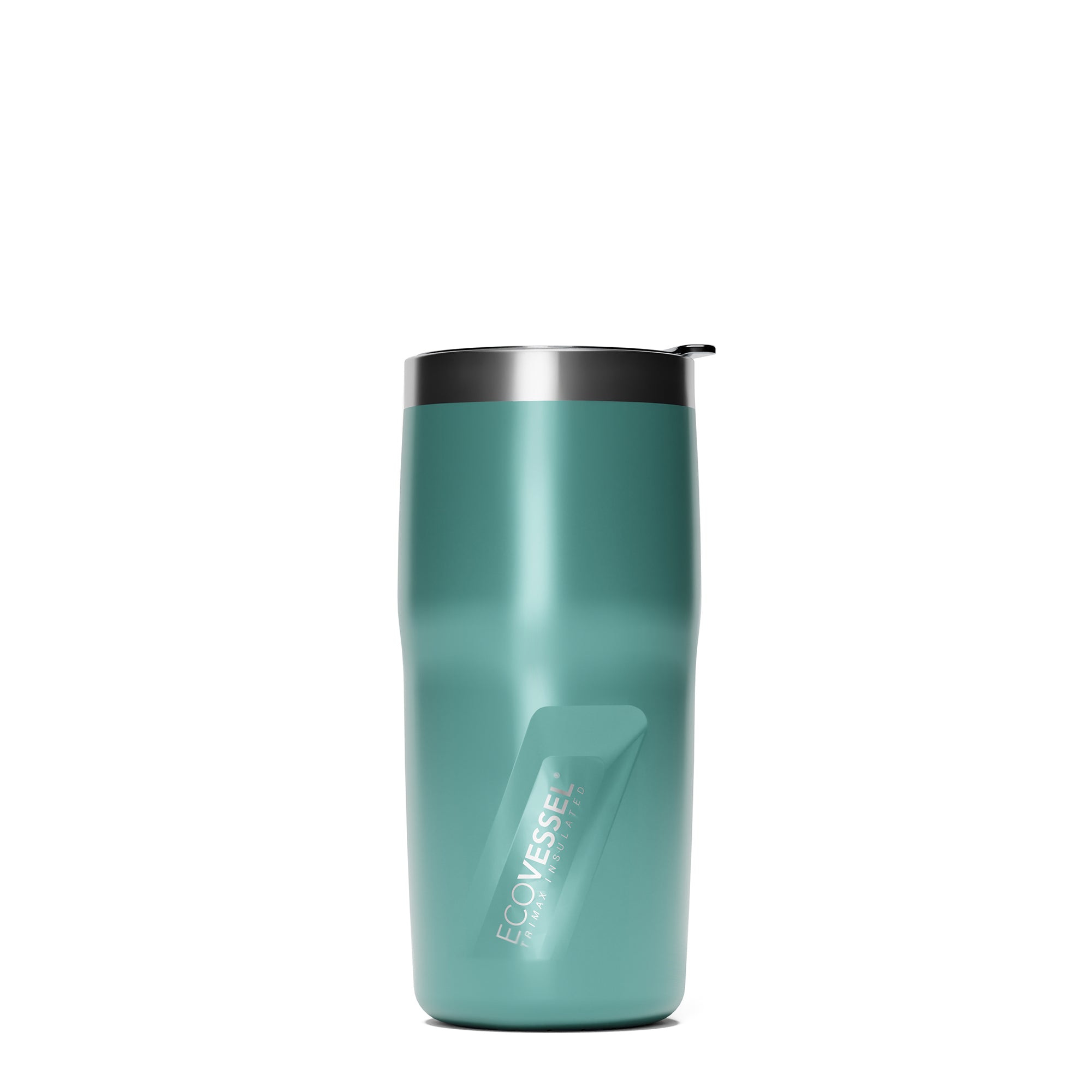 EcoVessel Metro Trimax Vacuum Insulated Stainless Steel Tumbler Cup, Coffee Mug with Slider Lid - 16 oz (Aqua Jade), Green