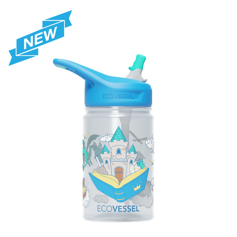 EcoVessel SPLASH Tritan Plastic Kids Water Bottle with Flip Straw, Leak  Proof Lid, and Carry Handle 12 oz (Fox) 