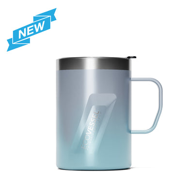 EcoVessel Transit Stainless Steel Travel Mug/Coffee Mug with Slider Lid & Ergonomic Handle, Tumbler with Handle Insulated Coffee Mug (Costal Mist