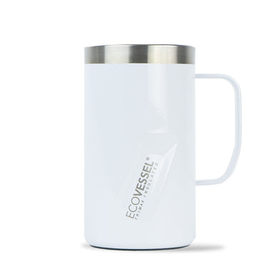 EcoVessel White Pearl Transit Coffee Mug 16 oz