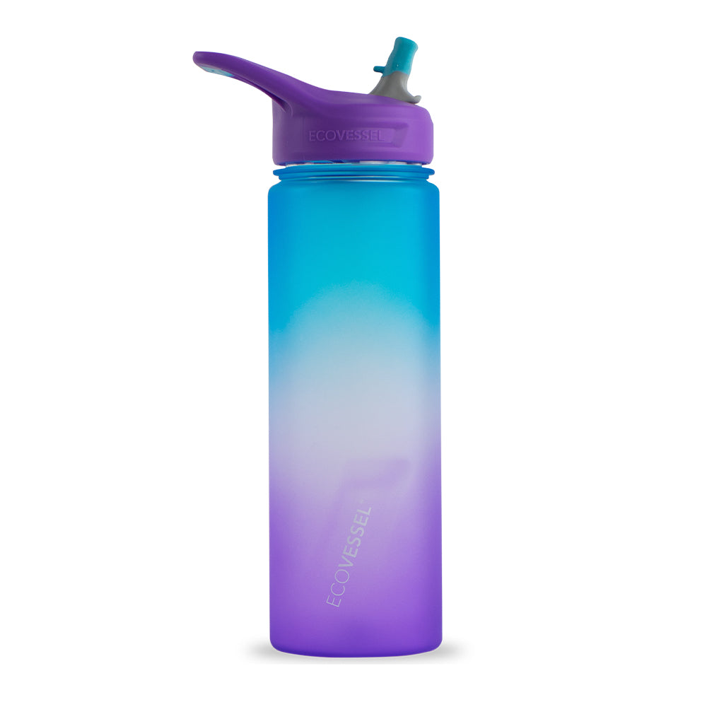 THE WAVE - BPA Free Plastic Sports Water Bottle With Straw - 24 oz