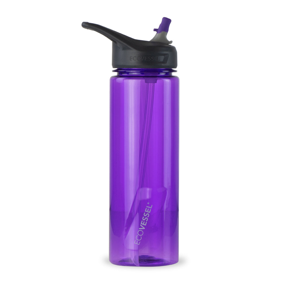 24oz Insulated Water Bottle with Flip-up Straw (Light Purple)